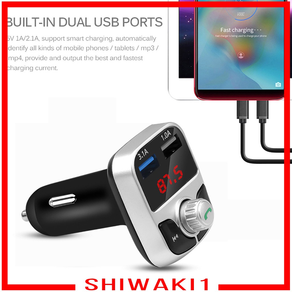 Máy Nghe Nhạc Mp3 Bluetooth Không Dây Màn Hình Lcd Cho Xe Hơi Shiwaki1