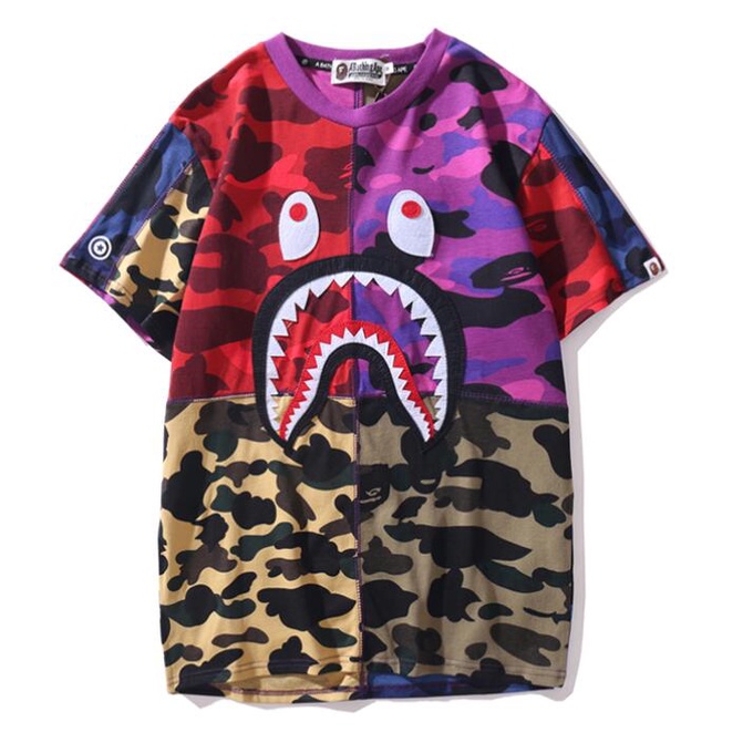 Bape Áo Thun cotton Tay Ngắn In Họa Tiết Thời Trang Cho Nam Nữ