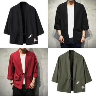 (CÓ SẴN BẢN CAO CẤP SIZE ĐẠI) Áo khoác kimono haori happi trơn