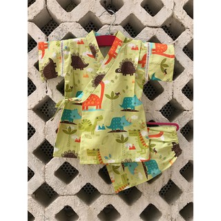 YUKATA NGẮN XANH CHUỐI KHỦNG LONG