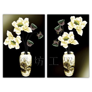 Tranh Thêu Chữ Thập 3D Hoa Sen Trắng A842 (KHÁCH TỰ THÊU) KT:39X54CM