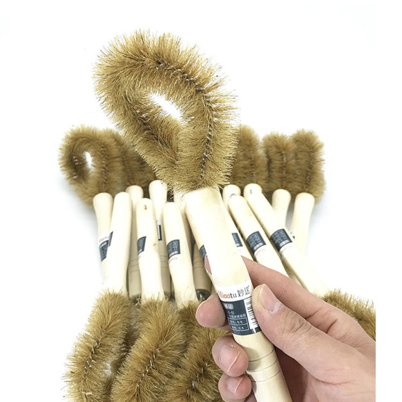 Bàn Chải Vệ Sinh Xoong Nồi Có Tay Cầm Bằng Gỗ Tiện Dụng Cho Nhà Bếp