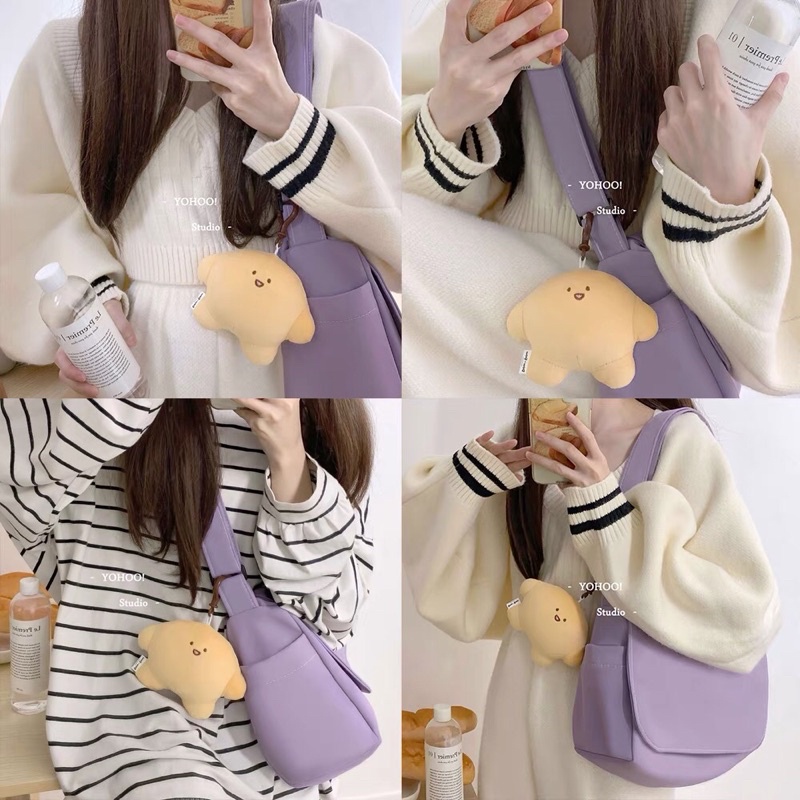 Túi đeo chéo unisex chống thấm đơn giản nhiều màu