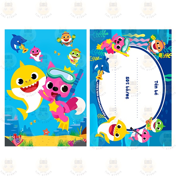 Thẻ Balo Cho Bé Hình Baby Shark - Tỉ Mỉ Studio - Mã 3008LT