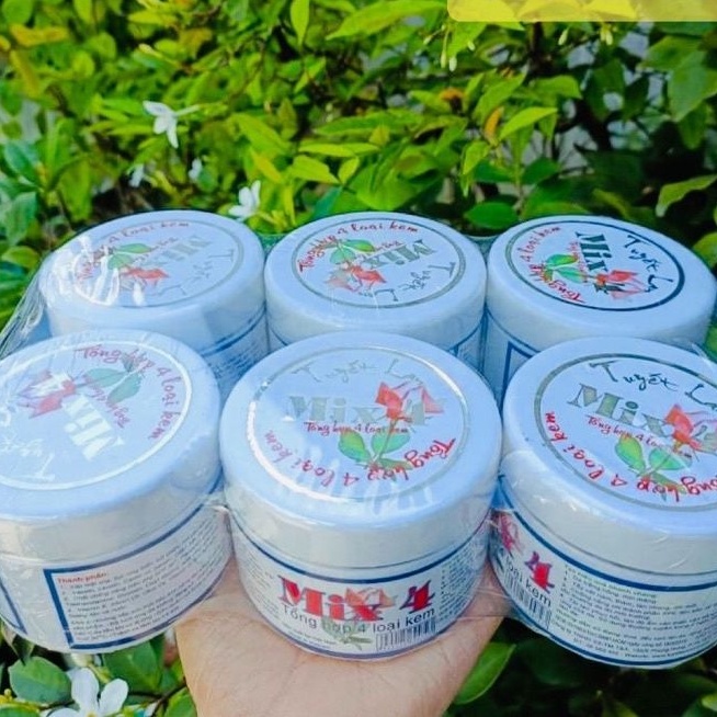 [Hàng chuẩn] Kem dưỡng da Mix 4 Tuyết Lan, nguyên liệu, công thức làm kem trộn body trắng da.