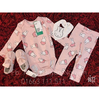Set body thỏ hồng HM auth 6-9m