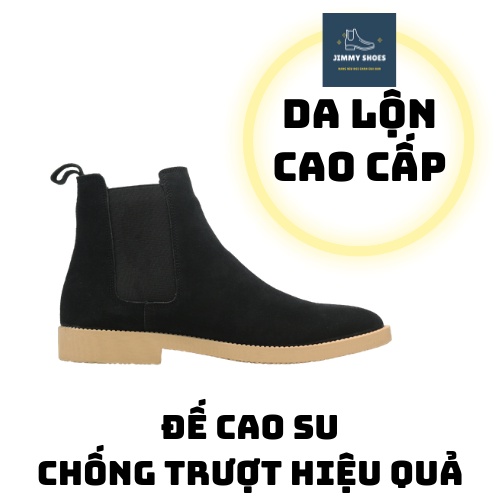 Giày Boots thời trang nam phong cách Chelsea Boots chất liệu màu đen da lộn | BigBuy360 - bigbuy360.vn