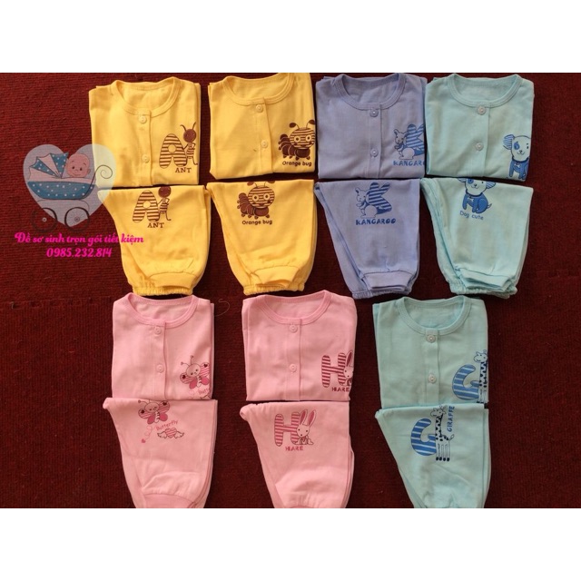 Bộ baby leo cúc giữa dài tay baby leo cho bé