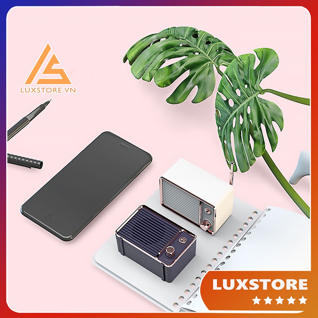 LOA BLUETOOTH MINI DW01 PHONG CÁCH RETRO DỄ THƯƠNG ÂM THANH SIÊU TRẦM SANG TRỌNG DECOR GÓC LÀM VIỆC – LUXSTORE