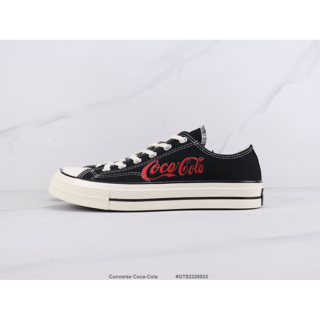 Coca-Cola Converse Coca-Cola x Converse 19s joint classic black red low-top alphabet graffiti limited canvas shoes 35-44