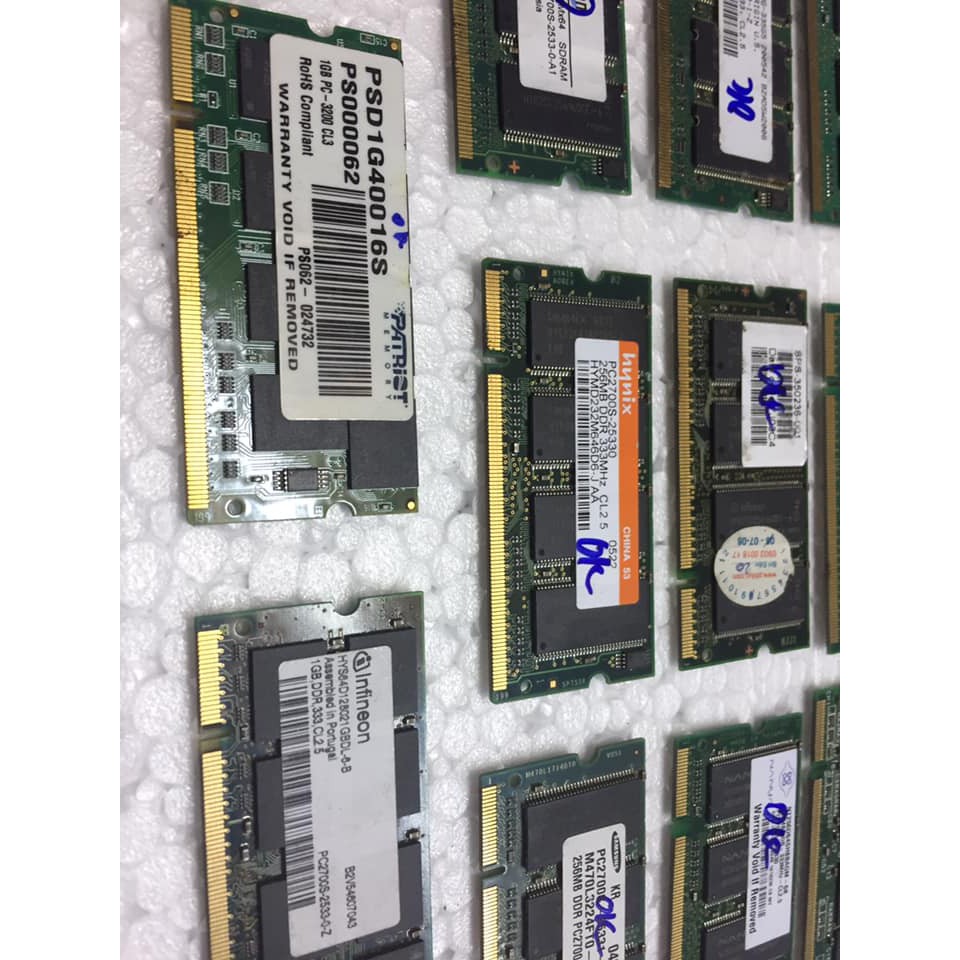 Ram DDRam I Laptop 1Gb PC 333 PC 400