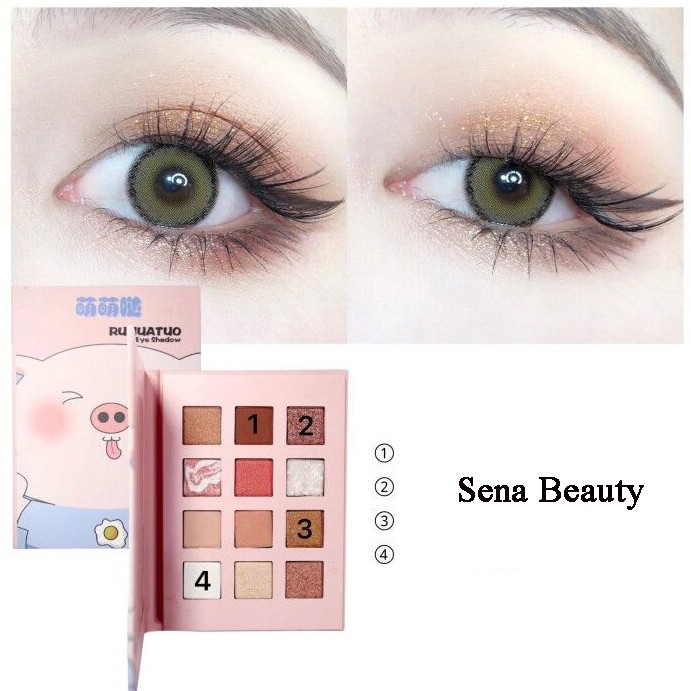 Bảng phấn mắt Ruhuatuo 12 ô hoạt hình Sena Beauty | BigBuy360 - bigbuy360.vn