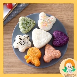 Khuôn làm cơm nắm onigiri, khay dụng cụ tạo bento hình tam giác, hoa, tim - ảnh sản phẩm 1