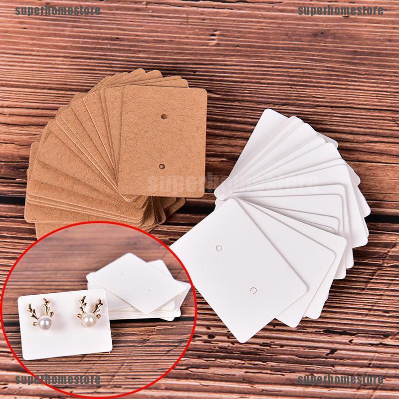 Set 100 thẻ giấy kraft treo trang sức bông tai chuyên dụng