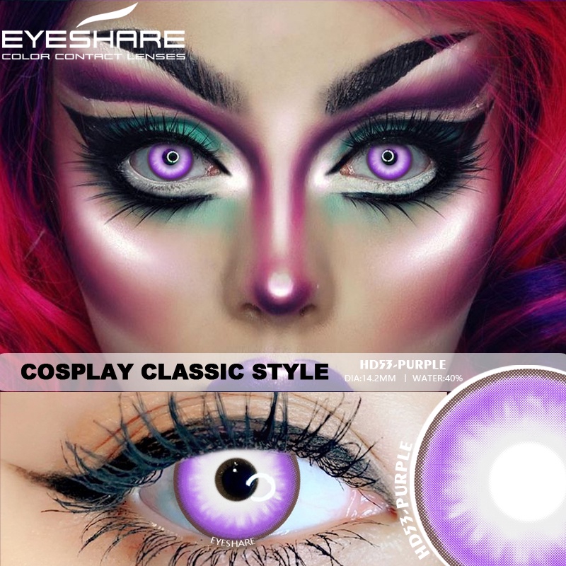 EYESHARE [Hàng mới về] Bộ 2 kính áp tròng hóa trang lễ Halloween kèm hộp đựng