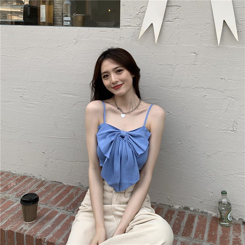 Áo lửng hai dây Xiaozhainv 4 màu thời trang cho nữ