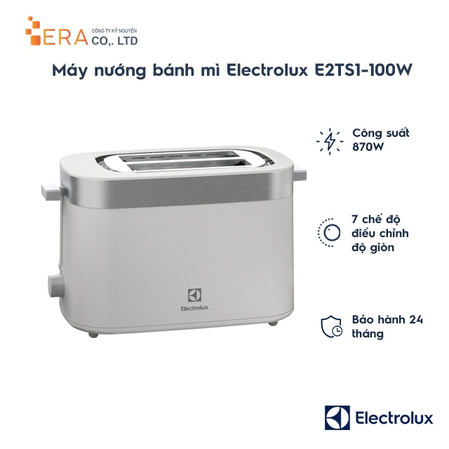 [Mã ELHADEV giảm 4% đơn 300K] Máy nướng bánh mì Electrolux E2TS1-100W