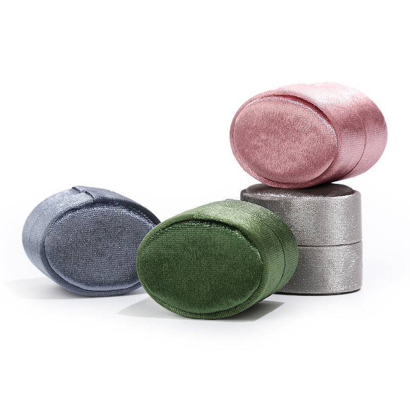 Hộp Đựng Trang Sức Vải Nỉ Hình Oval Thiết Kế Đơn Giản Tinh Tế