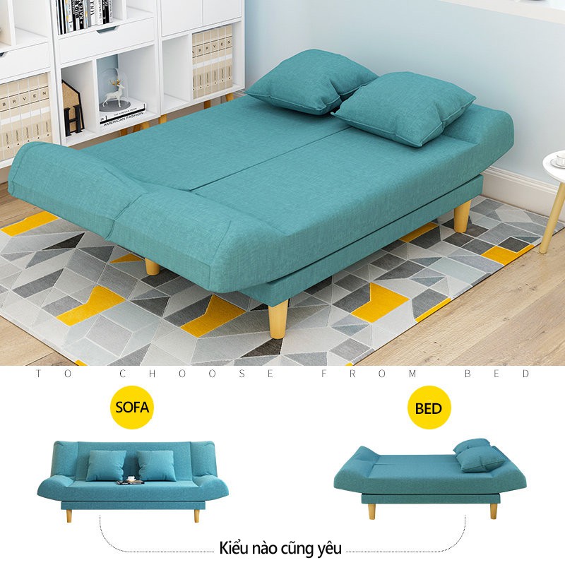 Ghế sô pha giường gấp tiện lợi đồ gỗ nội thất phòng khách kiểu Bắc Âu bền đẹp vững chãi FU216