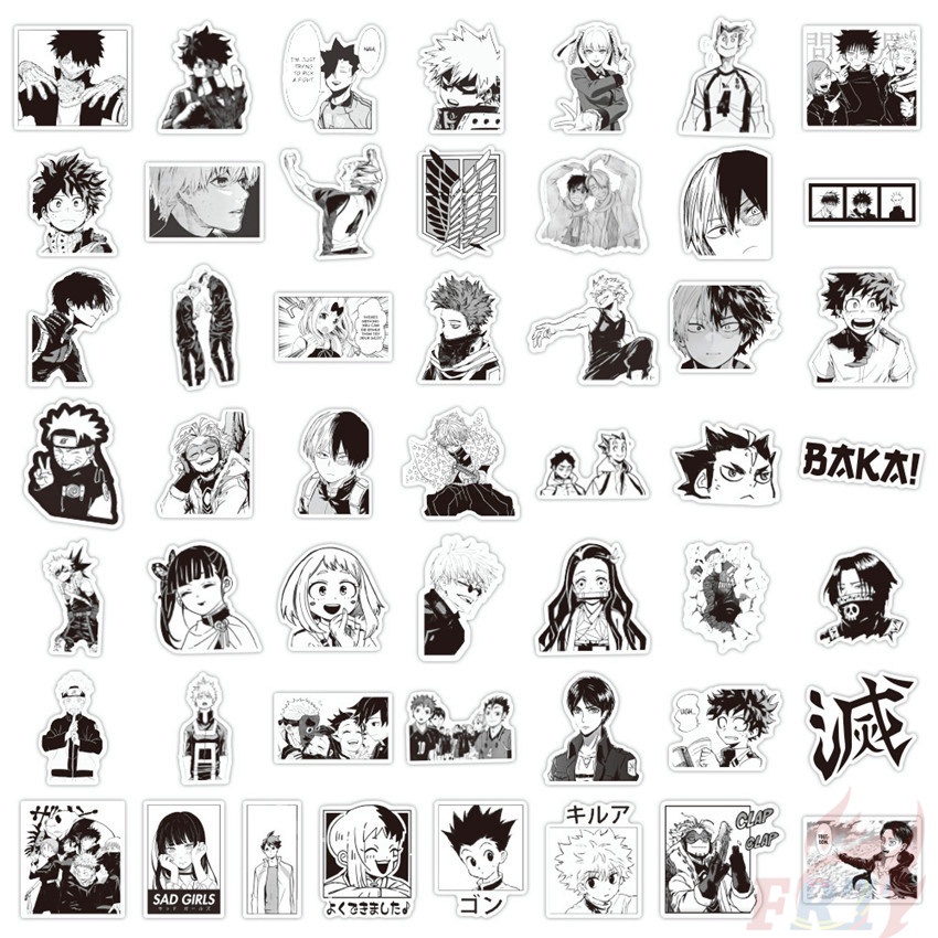 Set 100 miếng dán trang trí chống thấm nước họa tiết hoạt hình đáng yêu