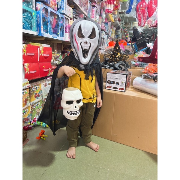 Mặt nạ Halloween- mặt nạ ma trắng hoá trang có đèn và không đèn