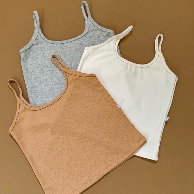 Áo thun 2 dây basic dáng ngắn cotton gân | 45-59KG | | BigBuy360 - bigbuy360.vn