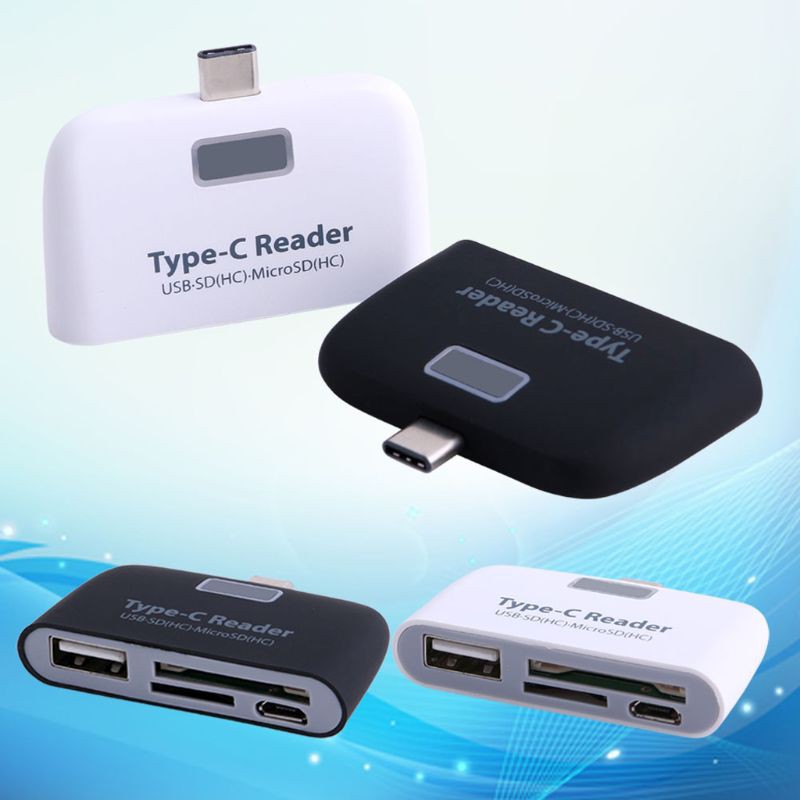 Đầu Đọc Thẻ Nhớ Usb 3.1 Type C Usb-c Tf Micro Sd Otg 3 Trong 1 Cho Macbook Điện Thoại Tablet