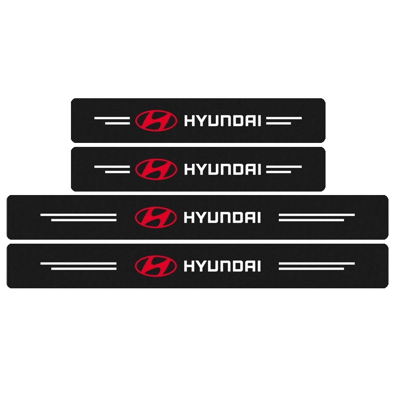 1 Bộ Sticker Dán Cửa Xe Hơi Hyundai Accent I10 i20 Elantra Sonata IX35 Tucson Bằng Sợi Carbon