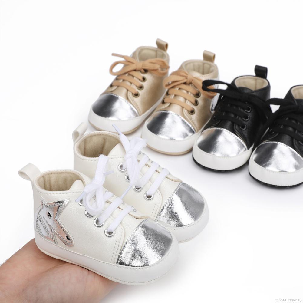 Giày thể thao da PU đế mềm chống trượt cho bé sơ sinh 0-18 tháng tuổi