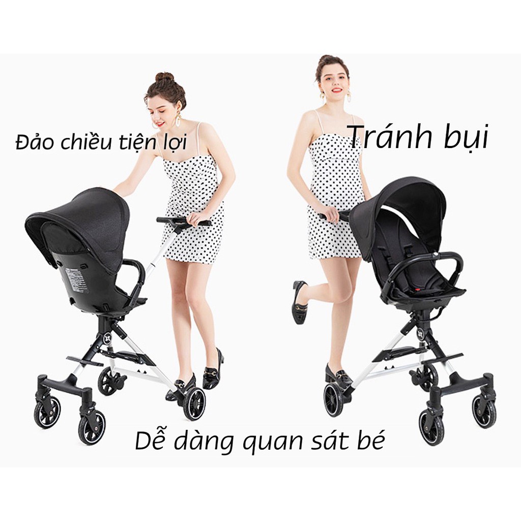 Xe đẩy đảo chiều gấp gọn cho bé BaBy Cosi LW01 Plus Chính hãng bảo hành 1 năm | Xe đẩy gấp gọn cho bé Mozio Store