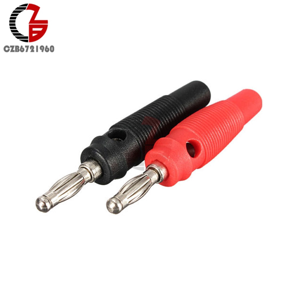 2PCS 1Pair Nickel Plated Solderless Speaker Banana Plug Audio Jack Connector Red Black | BigBuy360 - bigbuy360.vn