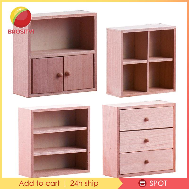 Tủ Gỗ Mini Tỉ Lệ 1:12 Trang Trí Nhà Búp Bê