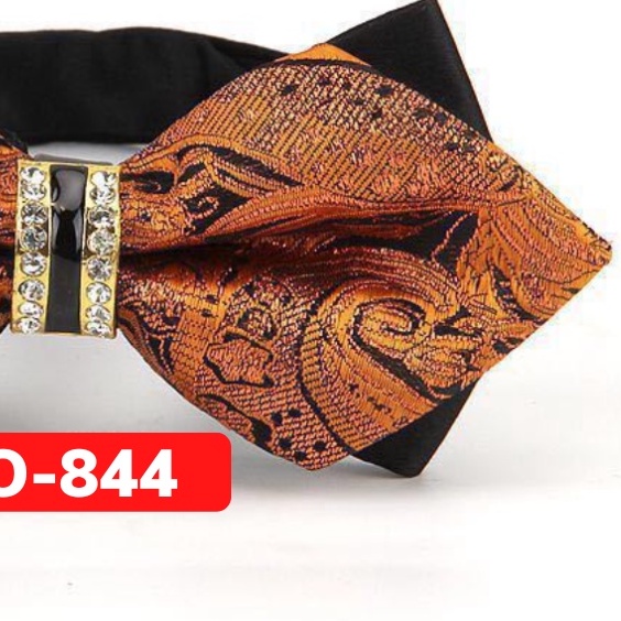 Nơ cài cổ áo Nam màu cam đất đính đá thời trang dành cho chú rể, dự tiệc, chụp ảnh NO-844