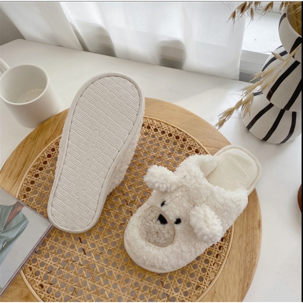 Dép bông XIAODUOJIAJU đi trong nhà hình gấu hoạt hình dễ thương
