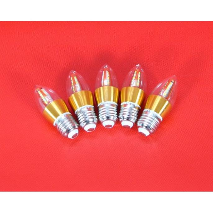 Bộ 5 bóng đèn LED C35 4W hình quả nhót viền vàng đui E27