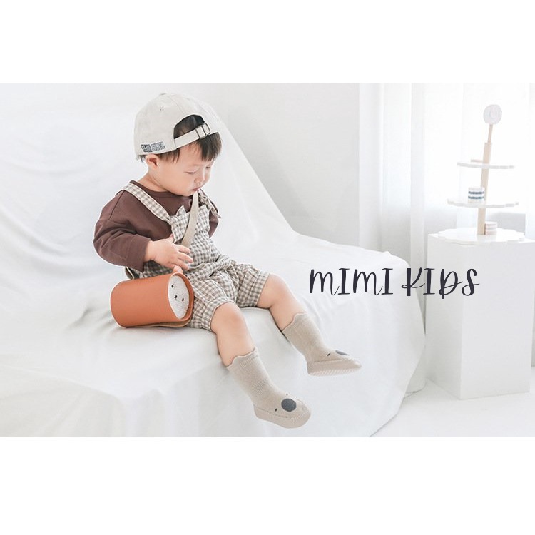 Giày tất tập đi chống trơn trượt hình gấu cho bé mimi kids T08