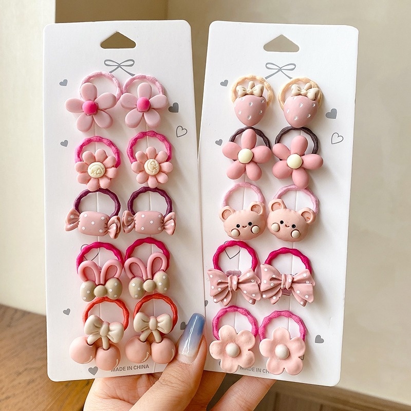 Set 20 Dây Buộc Tóc Cao Su Thời Trang Hàn Quốc Cho Bé Gái