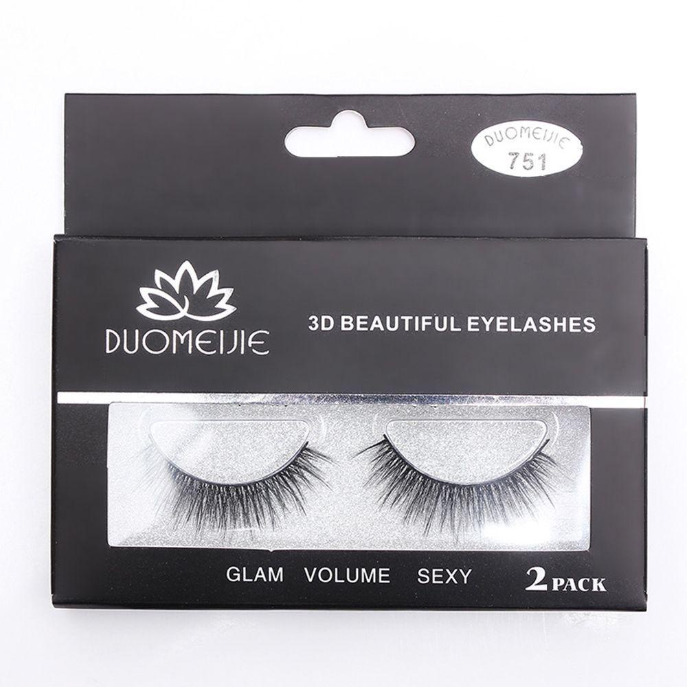 Set 2 Cặp Lông Mi Giả 3D Dài Bằng Lông Chồn Nhân Tạo