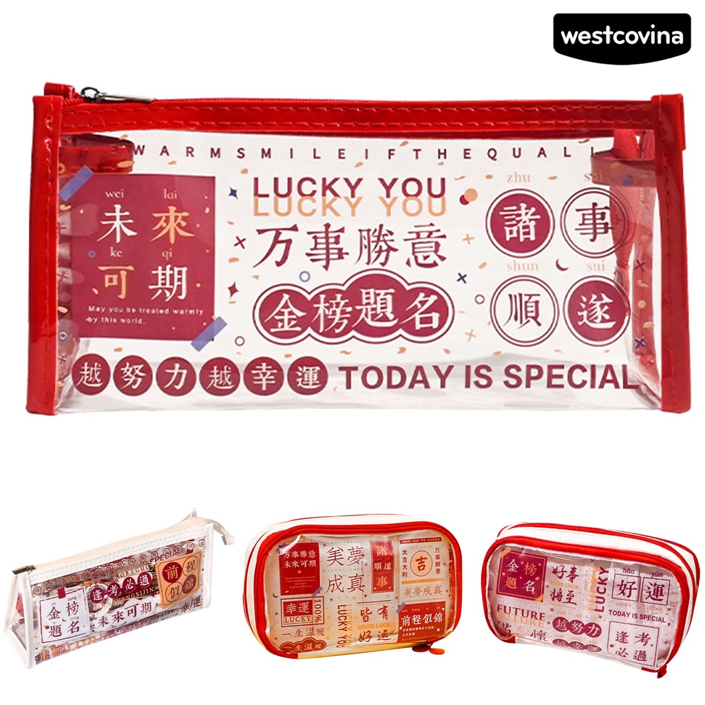 [Hot]✍Túi Đựng Bút PVC Phong Cách Năm Mới Trung Hoa Dễ Thương Cho Học Sinh