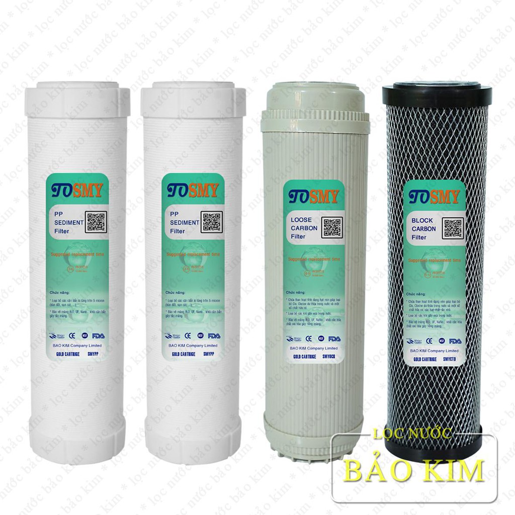 Bộ 4 lõi lọc số 1,2,3 SMY 10 inch