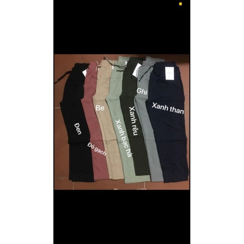 Quần baggy vải đũi cạp chun nơ mềm mát | BigBuy360 - bigbuy360.vn