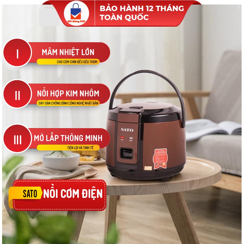 Nồi cơm điện 1.8L công nghệ Nhật Bản SATO 18F052