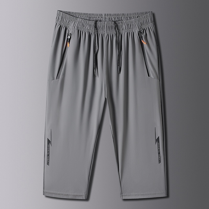 Quần Short Vải Lụa Lạnh Mỏng Dáng Rộng Thoáng Khí Thời Trang Mùa Hè Cho Nam