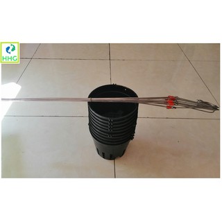 Combo 10 chậu nhựa trồng lan fi 16 + 10 móc inox treo chậu siêu bền!!!