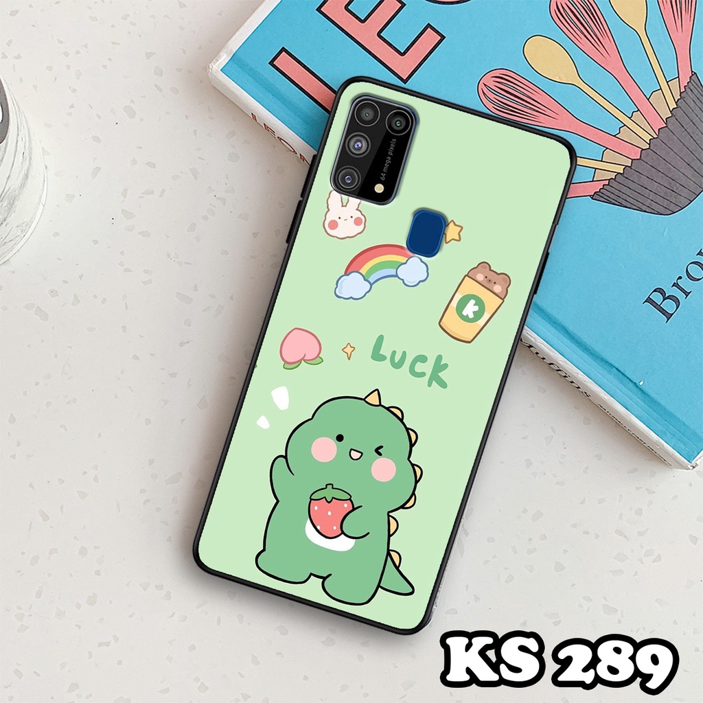 Ốp lưng Samsung M30 - Samsung M30s - Samsung M31 - Ốp in hình khủng long DinoCute - Lưng nhám viền TPU