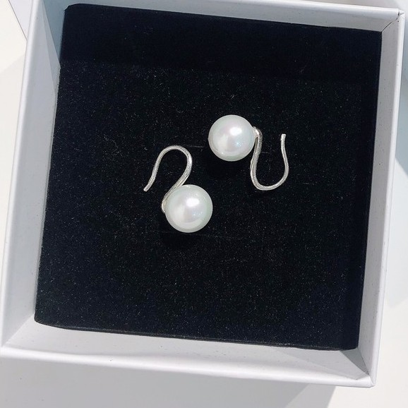 Khuyên Tai Bạc Nữ S925 CaoBac Silver Móc Trai Sang Chảnh Cho Bạn Nữ Đi Chơi Đi Tiệc