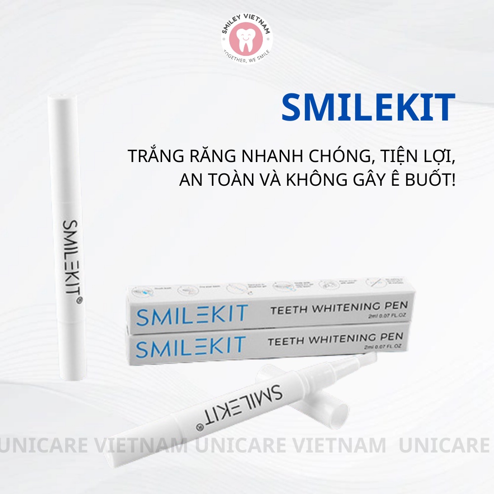 Bút gel làm trắng răng SMILEEKIT- Bút tẩy trắng răng an toàn không gây ê buốt cho răng thương hiệu USA