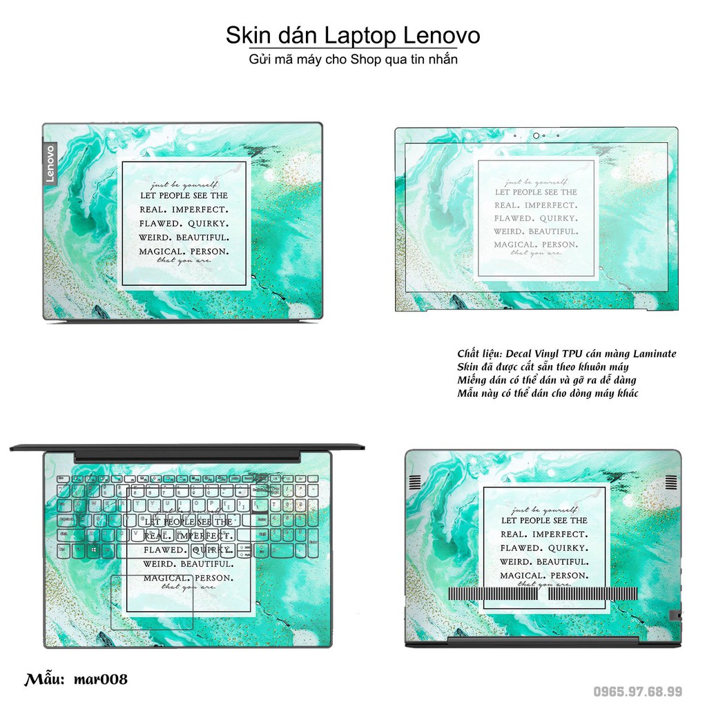 Skin dán Laptop Lenovo in hình vân Marble _nhiều mẫu 2 (inbox mã máy cho Shop)