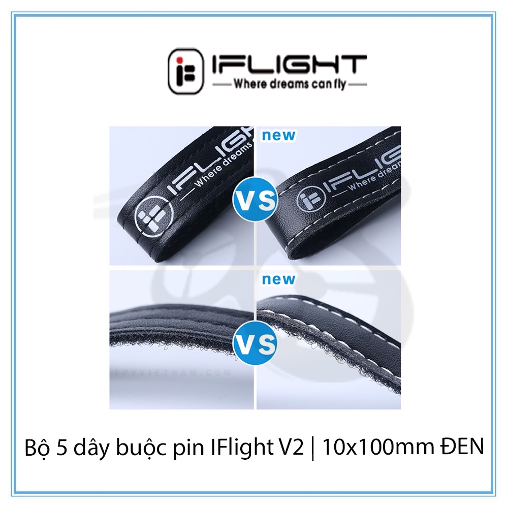 Bộ 5 dây buộc pin IFlight V2 | 10x100mm ĐEN