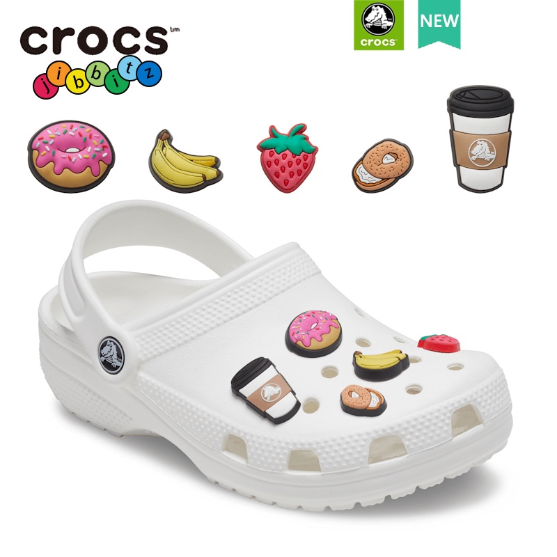 Bộ 5 Túi Hạt Cườm Crocs / jibbitz Trang Trí Thức Ăn Sáng DIY